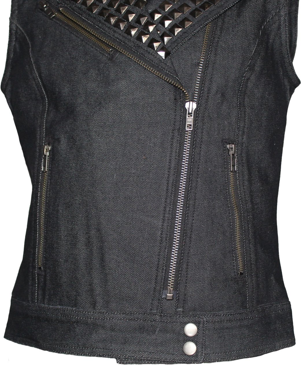 Gilet Denim Western Femme Wanted By Beads - Taille S, Studs Argentés Et Applique Cheval - Occasion Très Bon état